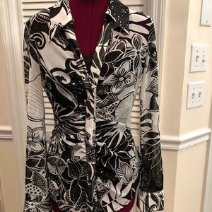 Black and white blouse